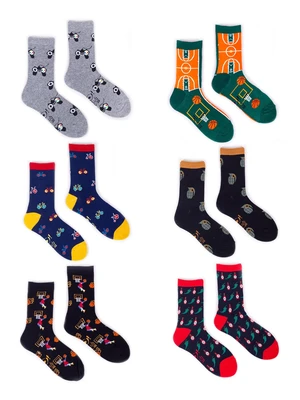 Yoclub Kids's Boys' Cotton Socks Patterns Colors 6-Pack SKA-0006C-AA00-004