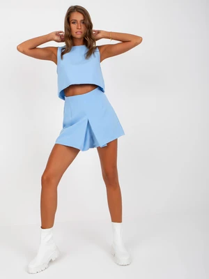 Light blue two-piece elegant set with shorts