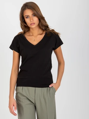 Basic black cotton T-shirt