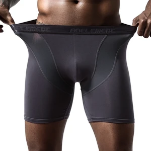 L-5XL Sexy Men's Boxers Underwear Modal Panties Man Ice Silk Breathable Pouch Long Leg Underpants Male Boxershorts Plus Size