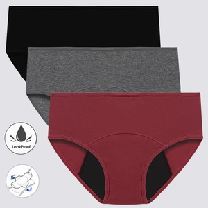 New XS-3XL Size Cotton Solid Absorb a Small Amount Physiological Period Leak Proof Menstrual Women's Panties Underwear Breifs