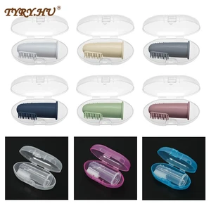 1set Finger Toothbrush Baby Silicone Toothbrush+Box Children Teeth Clear Soft Silicone Infant Tooth Brush Rubber Cleaning