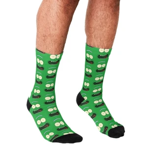 Funny Socks Men harajuku Pickle Rick Face Printed Happy hip hop Men Socks Novelty Skateboard Crew Casual Crazy Socks