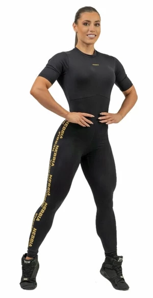 Nebbia Workout Jumpsuit INTENSE Focus Black/Gold L Pantalon de fitness