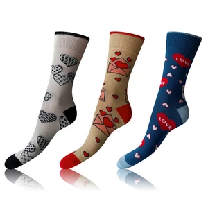 Bellinda 
CRAZY SOCKS 3x - Zábavné crazy ponožky 3 páry - modrá - biela - červená