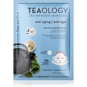 Teaology White Tea Peptide Mask plátenná maska pre intenzívne vypnutie a rozjasnenie pleti 21 ml