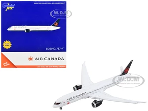 Boeing 787-9 Commercial Aircraft with Flaps Down "Air Canada" White with Black Tail 1/400 Diecast Model Airplane by GeminiJets