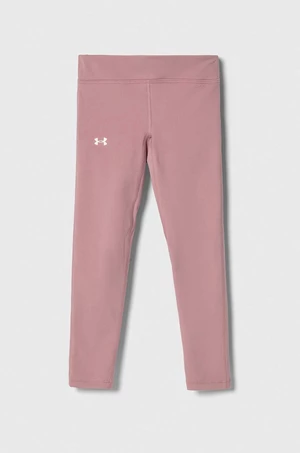 Dětské legíny Under Armour růžová barva, hladké