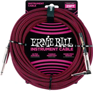 Ernie Ball P06062 Rot-Schwarz 7,5 m Gerade Klinke - Winkelklinke