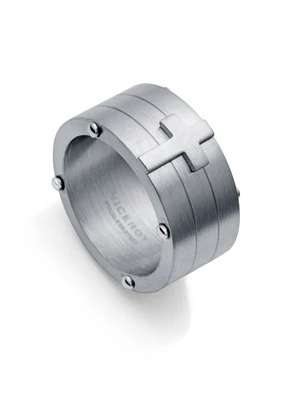 Viceroy Masivní ocelový prsten s křížkem Beat 75295A02 60 mm