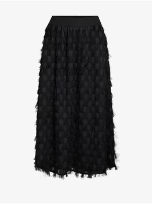 Černá dámská vzorovaná midi sukně VILA Amellia - Dámské