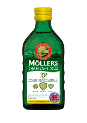 Mollers Omega 3 RYBÍ OLEJ dospelí 50+ Citrónová príchuť 250 ml