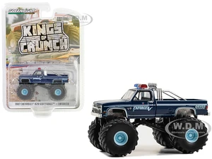 1987 Chevrolet K20 Scottsdale Monster Truck Dark Blue "Enforcer" "Kings of Crunch" Series 14 1/64 Diecast Model Car by Greenlight