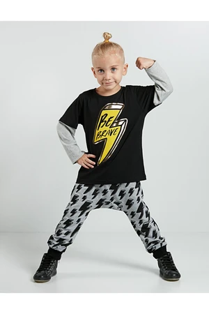 Denokids Yellow Lightning Boys Pants Suit