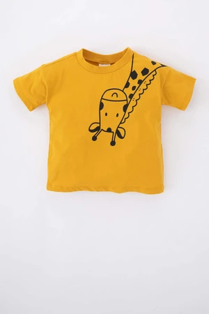 DEFACTO Baby Boy Regular Fit Crew Neck Animal Patterned Sustainable Short Sleeve T-Shirt