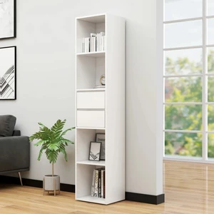 Book Cabinet White 14.2"x11.8"x67.3" Chipboard