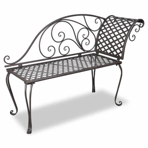 Garden Chaise Lounge 50.4“ Steel Antique Brown