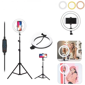 LED Ring Light Studio Fill Light Dimmable Lamp Tripod Stand Phone Clip For Photo Makeup Live Youtube Tiktok Streaming Br