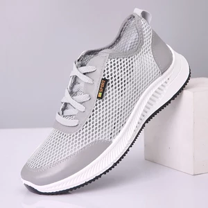 Men Breathable Mesh Hollow Stitching Lace Up Walking Running Working Shoes