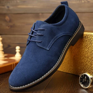 Men Pointed Toe Casual Soft Suede Business Office Oxfords