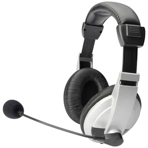 Digitus DA-12201 náhlavná sada stereo 2x 3,5 mm jack (mic./slu.), jack 3,5 mm káblový cez uši čiernostrieborná