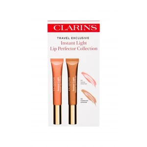 Clarins Instant Light Natural Lip Perfector dárková kazeta lesk na rty 12 ml + lesk na rty 12 ml 06 Rosewood Shimmer pro ženy 05 Candy Shimmer