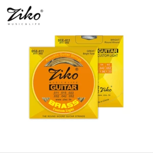 ZIKO DCZ 010 011 012 Acoustic Guitar Strings Brass Carbon Steel Hexagonal Alloy Strings for Acoustic Guitar Accessories