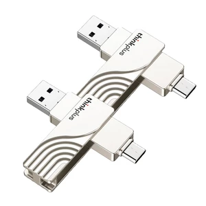 2 Pcs Lenovo ThinkPlus TPCU301 2 In 1 Type-C USB3.0 Flash Drive 128G 360° Rotation Zinc Alloy USB Disk Portable Thumb Dr