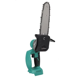 KIWARM 8 Inch Portable Electric Saw Pruning Chain Saw Rechargeable Woodworking Power Tools Wood Cutter Green/Blue Color