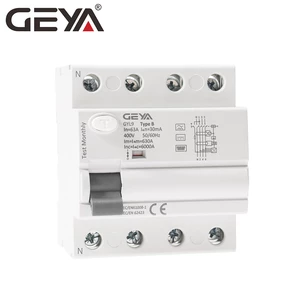 GEYA GYL9 4P 25A 40A 63A 30mA B Type RCCB Residual Current Circuit Breakers Differential Breakers Safety Switch