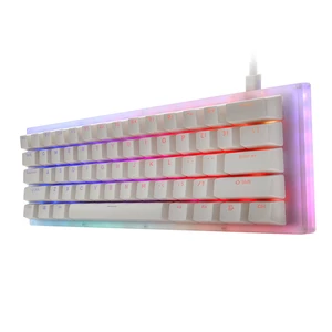 GamaKay K61 Mechanical Keyboard 61 Keys 60 Keyboard Hot Swappable Type-C 3.1 Wired USB Translucent Glass Base Gateron Sw