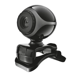 Webkamera Trust Exis (17003) čierna webkamera • rozlíšenie 640 × 480 px • integrovaný mikrofón • USB 2.0 • 3,5 mm mikrofónny konektor • Plug & Play • 