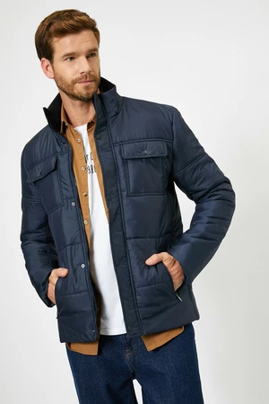 Koton Winter Jacket - Navy blue - Double-breasted