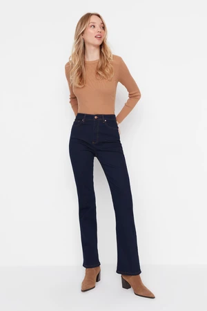 Trendyol Dark Blue High Waist Bootcut Jeans