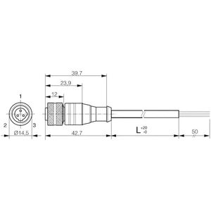 Contrinex 623 000 937 pripojovací kábel  S13-3FUG-020 Prevedenie Priama spojka s 2 m káblom 1 ks