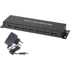 USB hub s nástennou montážou RENKFORCE, 7x USB 3.0