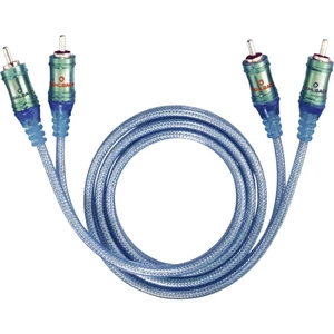 cinch audio prepojovací kábel [2x cinch zástrčka - 2x cinch zástrčka] 2.00 m transparentná modrá pozlátené kontakty Oehl