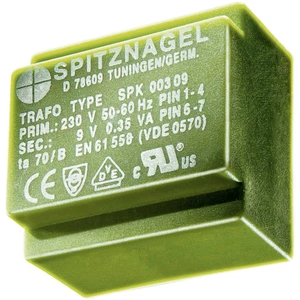 Spitznagel SPK 0041515 transformátor do DPS 1 x 230 V 2 x 15 V/AC 0.45 VA 15 mA