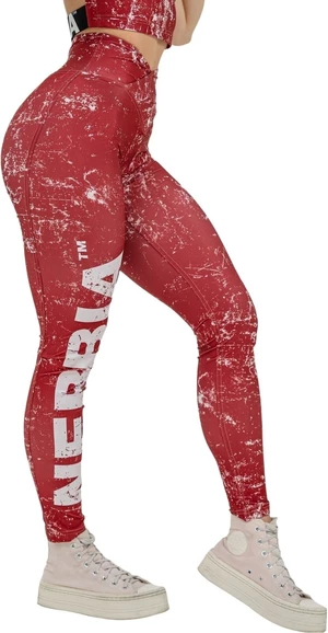 Nebbia Workout Leggings Rough Girl Red M Pantalon de fitness