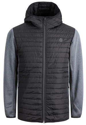 Jack&Jones Pánská bunda JJEMULTI 12182242 Black/Grey Melange L