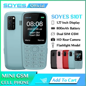 SOYES GSM Mini Cell Phone With Rear Camera Loud Speaker 800mAh Powerful Flashlight Mobile Phone