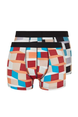 Trendyol Multicolored Men's Geometric Print 2-Pack Cotton Boxer