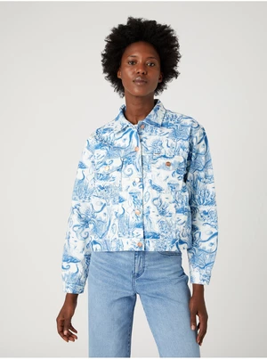 White Blue Women Patterned Denim Jacket Wrangler - Women