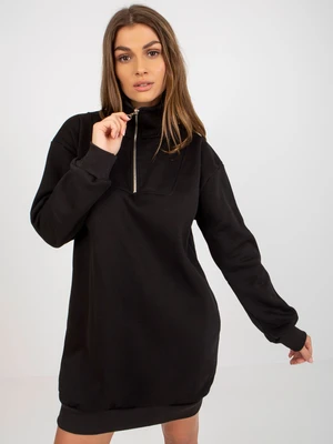 Basic black tracksuit dress of oversize cut