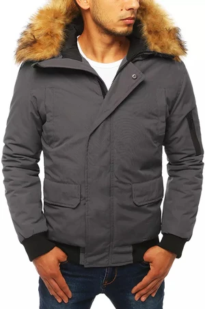 Dark grey men's winter jacket Dstreet