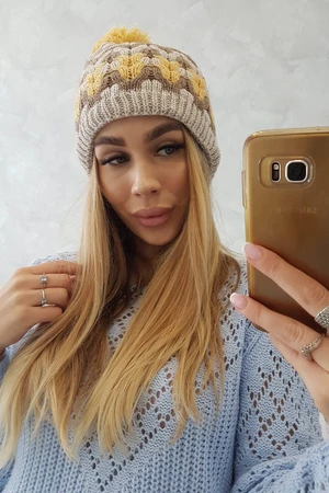 Ladies Cap Laila K283 light beige + cappuccino