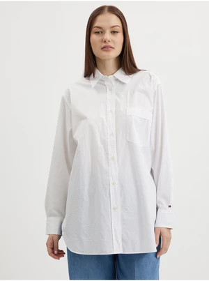 Bílá dámská oversize košile Tommy Hilfiger - Dámské