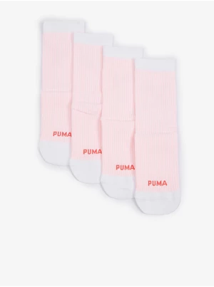 Sada dvou párů dámských ponožek ve světle růžové barvě Puma Cat  - Dámské