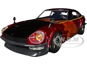 1972 Datsun 240Z Black and Red Metallic with Graphics "Fast X" (2023) Movie "Fast &amp; Furious" Series 1/24 Diecast Model Car by Jada