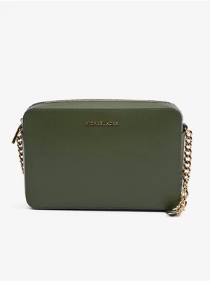 Dark Green Women's Leather Crossbody Handbag Michael Kors Jet Set - Women
